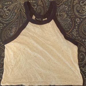 Cream colored speckled crop top